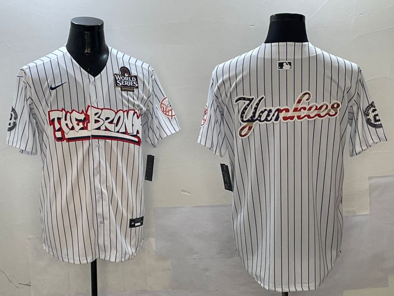 Men New York Yankees Blank White Stripe four generations Joint Name 2025 Nike MLB Jersey style 24->new york yankees->MLB Jersey